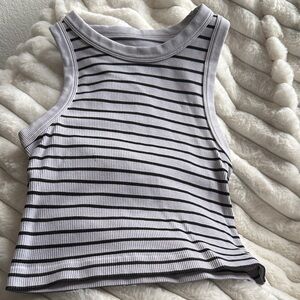Striped Sleeveless Women's Cropped Top